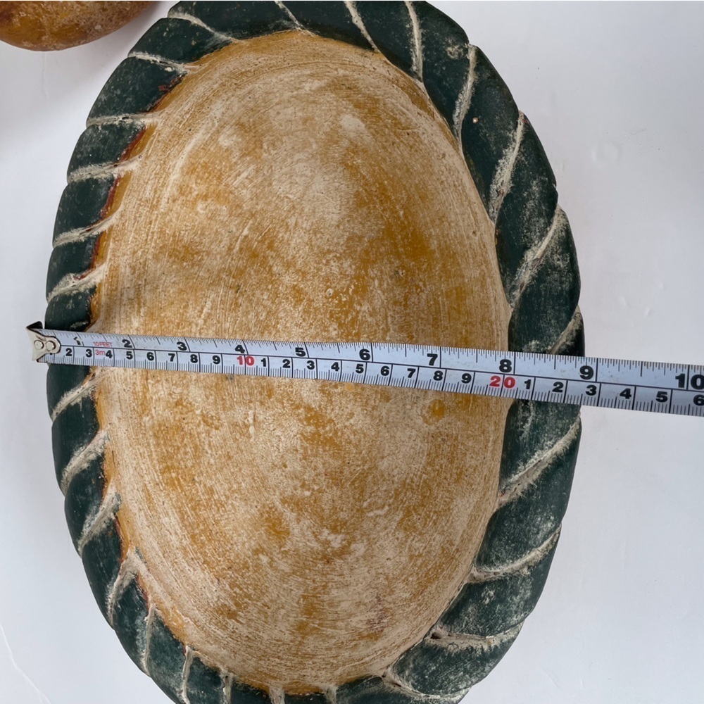 Hand Painted 7 Pieces Terracotta Fruit Bowl Rustic Vintage Vibe Center piece - Picture 7 of 9